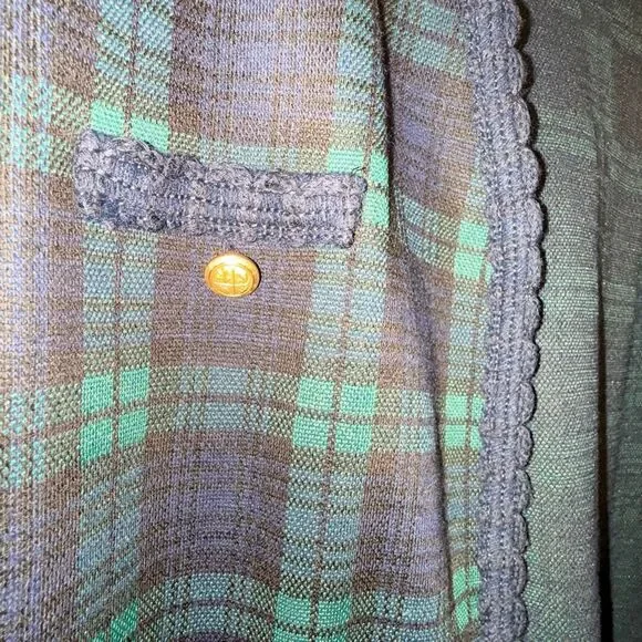 Alfred Dunner Vintage Plaid Jacket – Size 10 – Made in USA – Gold Button Trim - Picture 3 of 11
